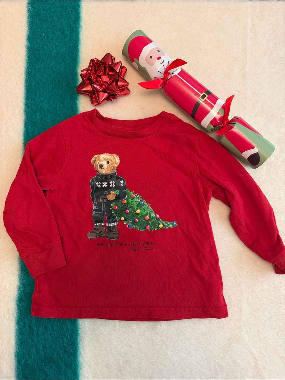 Polo by Ralph Lauren Polo Bear & Christmas Tree Long-Sleeve Tee